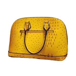 Unbranded Yellow Ostrich Design PVC Clutch Crossover Bag Purse 14 X 10 X 7